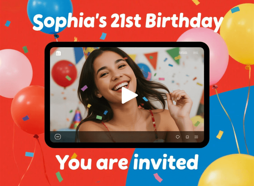 A birthday invitation video about a girl 21st bday