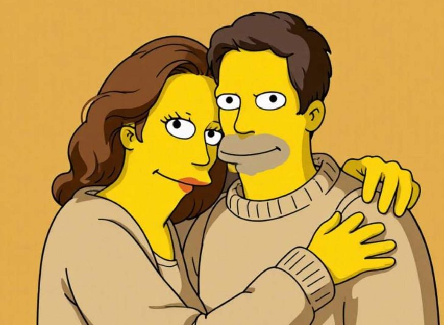 クリップフライシンプソンフィルターを使用したカップル写真