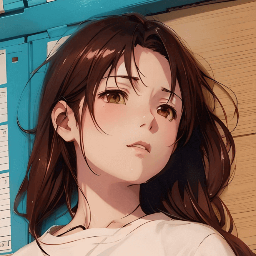 Uma garota com cabelo comprido em estilo anime