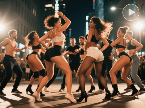 Um grupo de pessoas twerk party