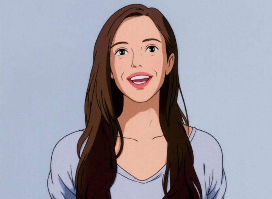 ジブリ風の黒髪の女性