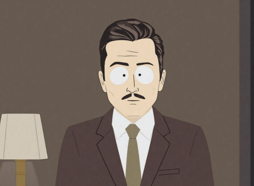 Um homem no estilo do personagem de south park