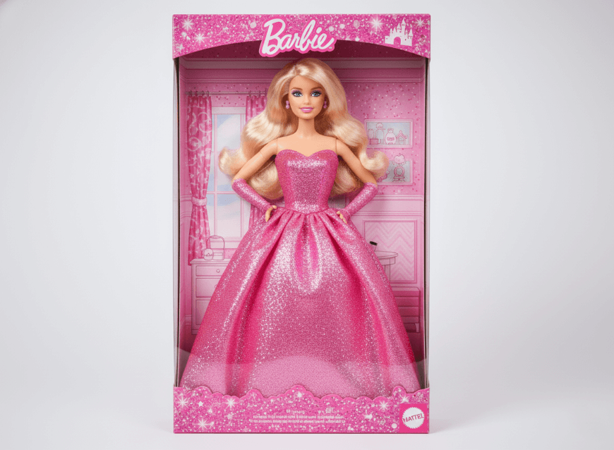 A photo of a barbie box