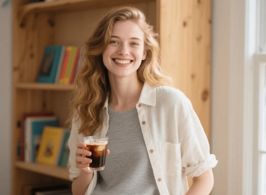 A photo of a girl in casual outfit