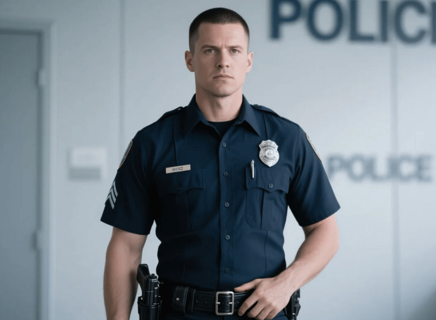 A photo of a man in police uniform
