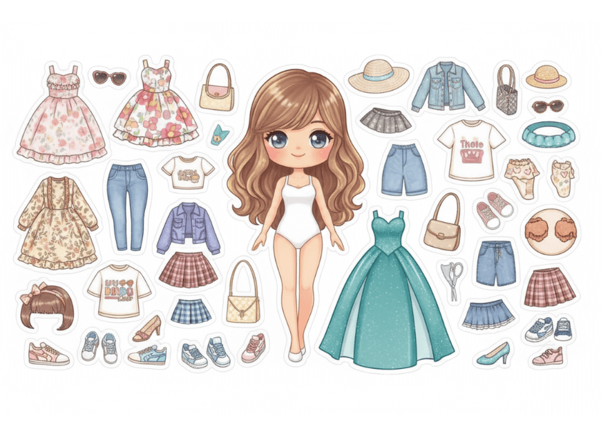 A photo of a paper doll