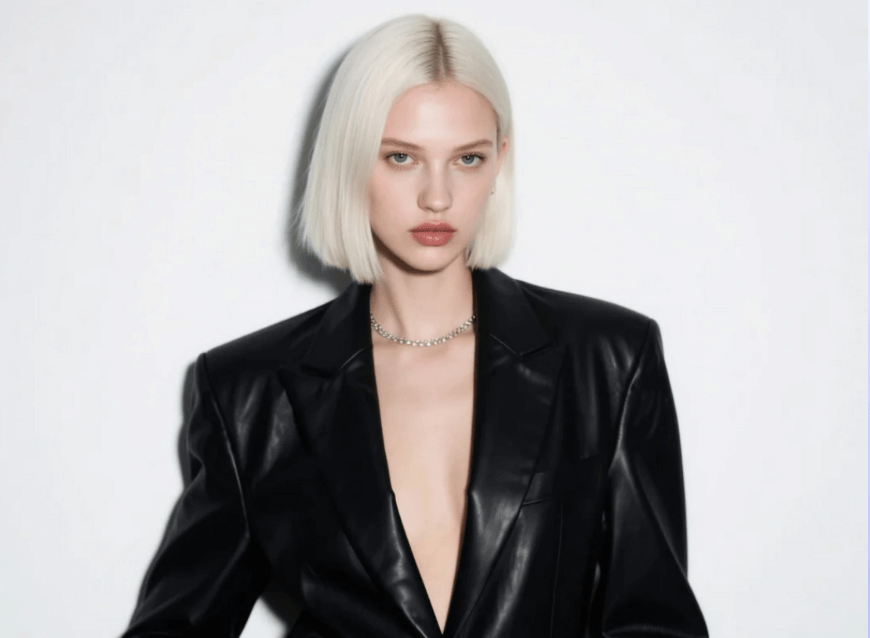 A photo of a woman in fashion outfit