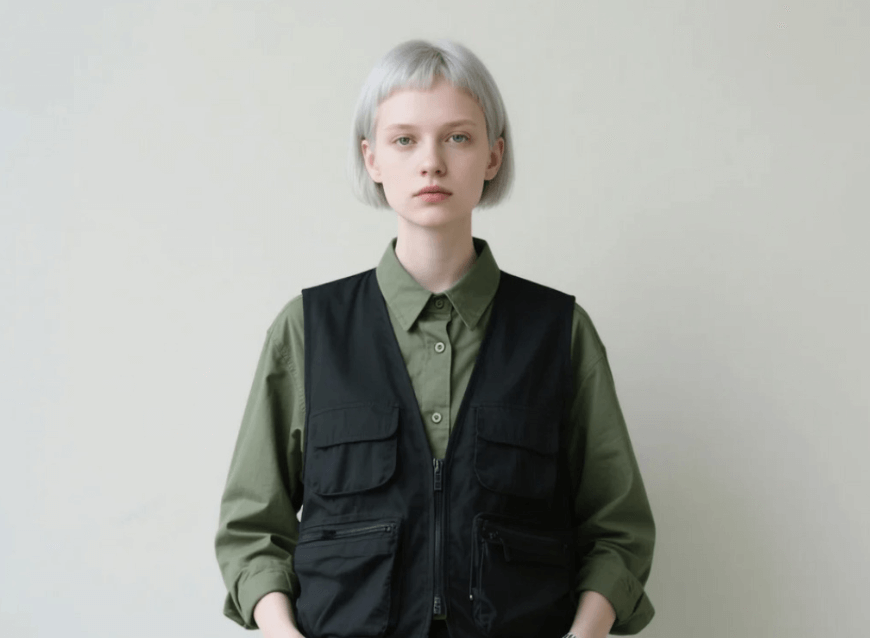 A photo of a woman in gender neutral outfit