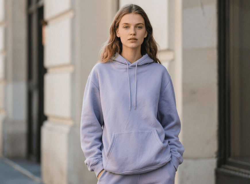 Remova a camiseta de uma mulher de um top cinza e troque por um sutiã de renda