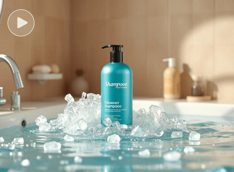 A shampoo product promotion video image