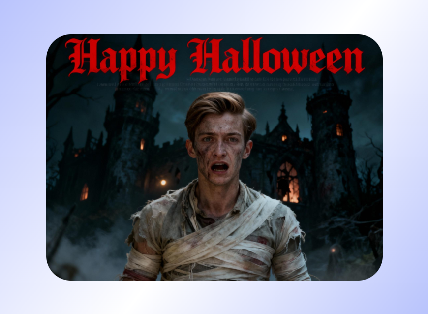 Une affiche Halloween effrayante représentant un homme