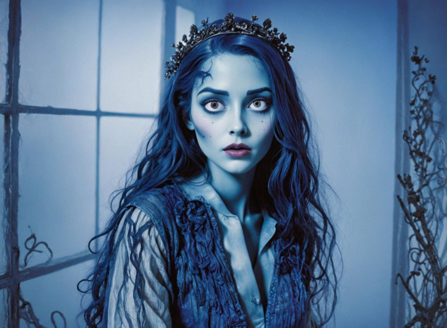 Une femme avec un maquillage de cadavre