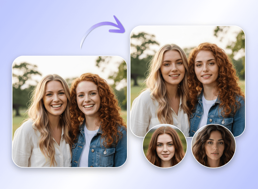 Achieve family or friend face morph