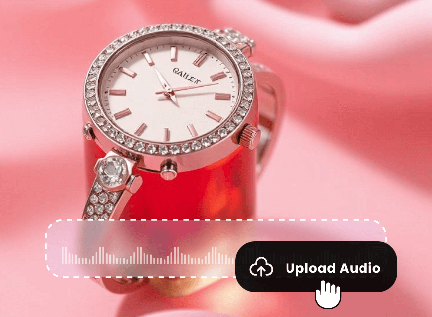 Add audio to a promovideo of a diamond watch
