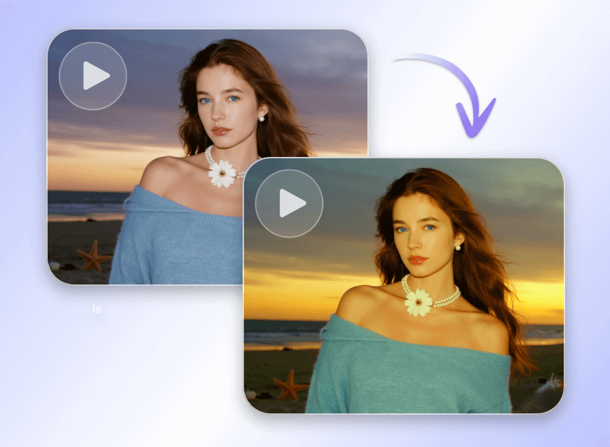 Add filters to a womans anniversary video
