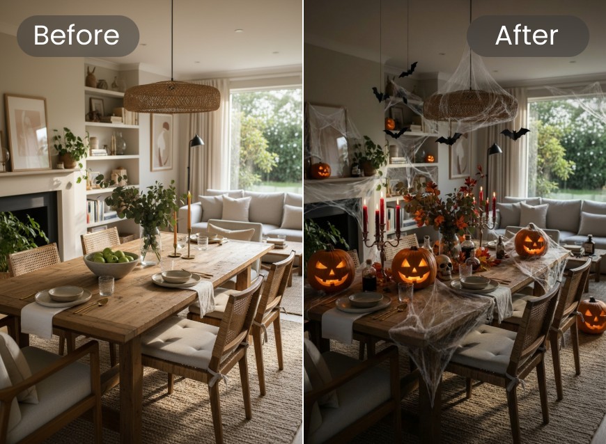 Add halloween decorations to a picture