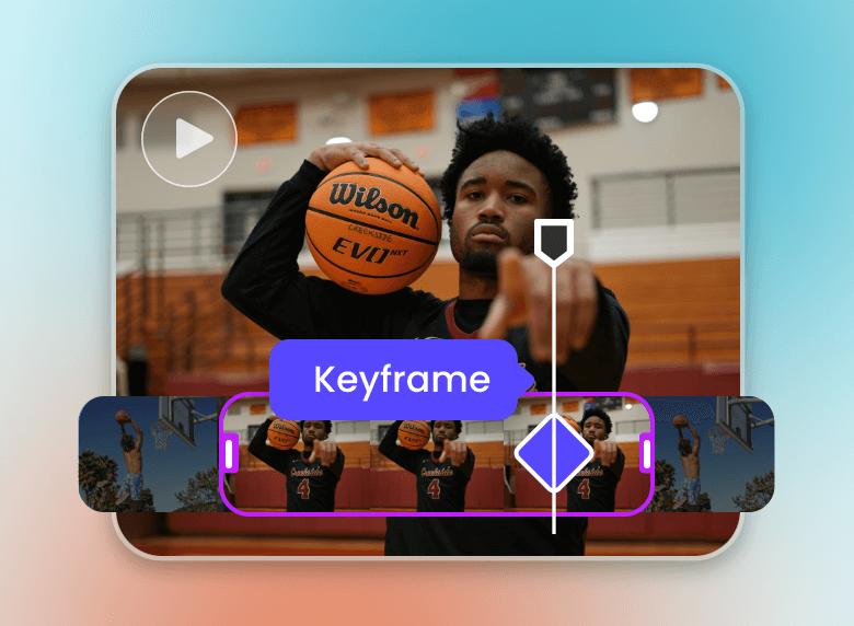 Add keyframe to make a stop motion video of a basketball player