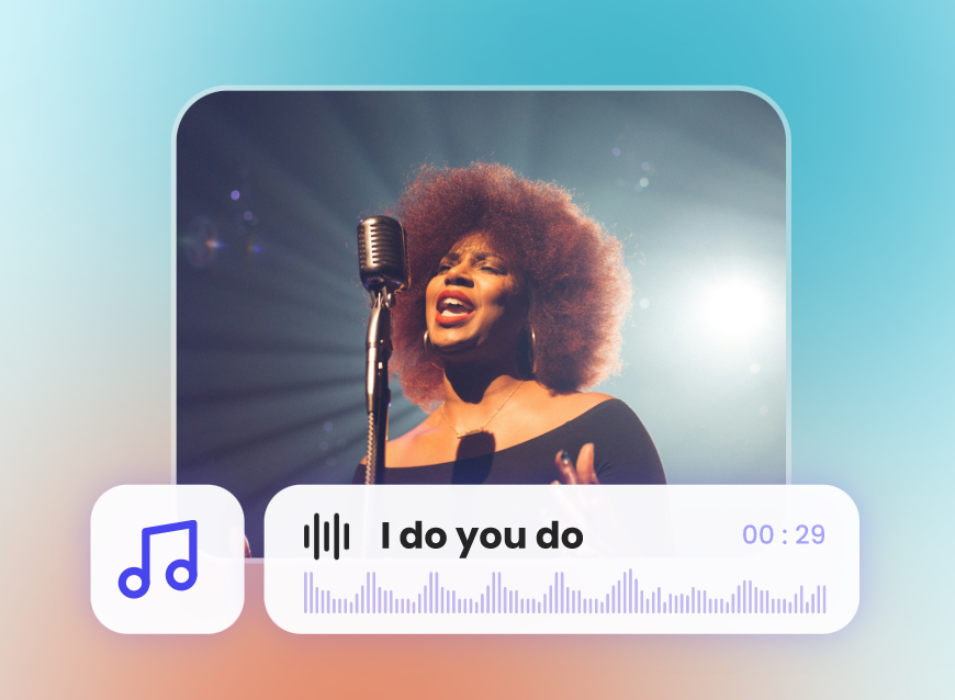 Add music to a music video of a black singing lady