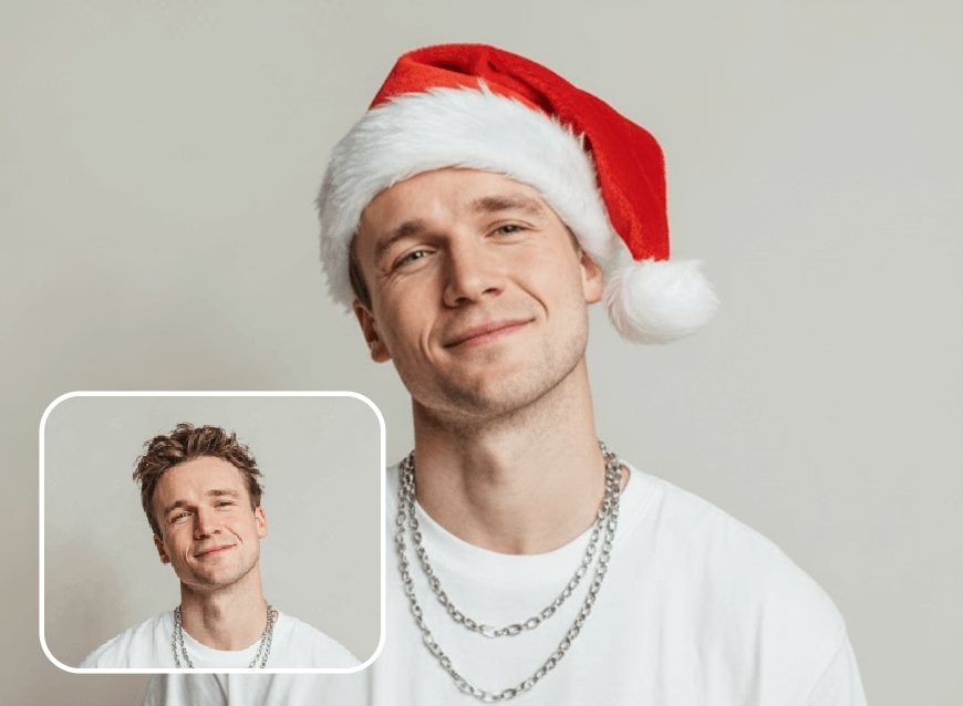 Añadir gorro de Papá Noel a un chico