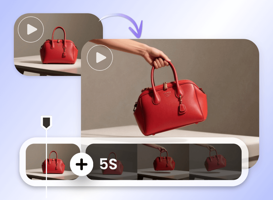 Ai extend a video of a red bag