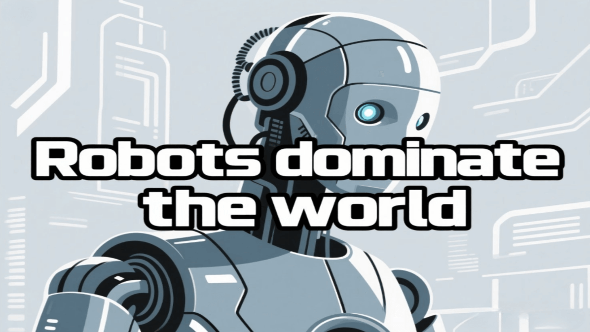 An ai robot meme image with text