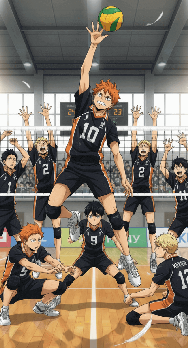 Anime characters group shot wallpaper generated by clipfly ai wallpaper generator