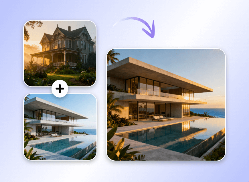 Apply a cinematic style to the villa picture