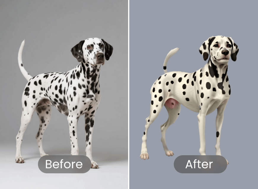 Apply clipfly ps2 filter to an image of a dog