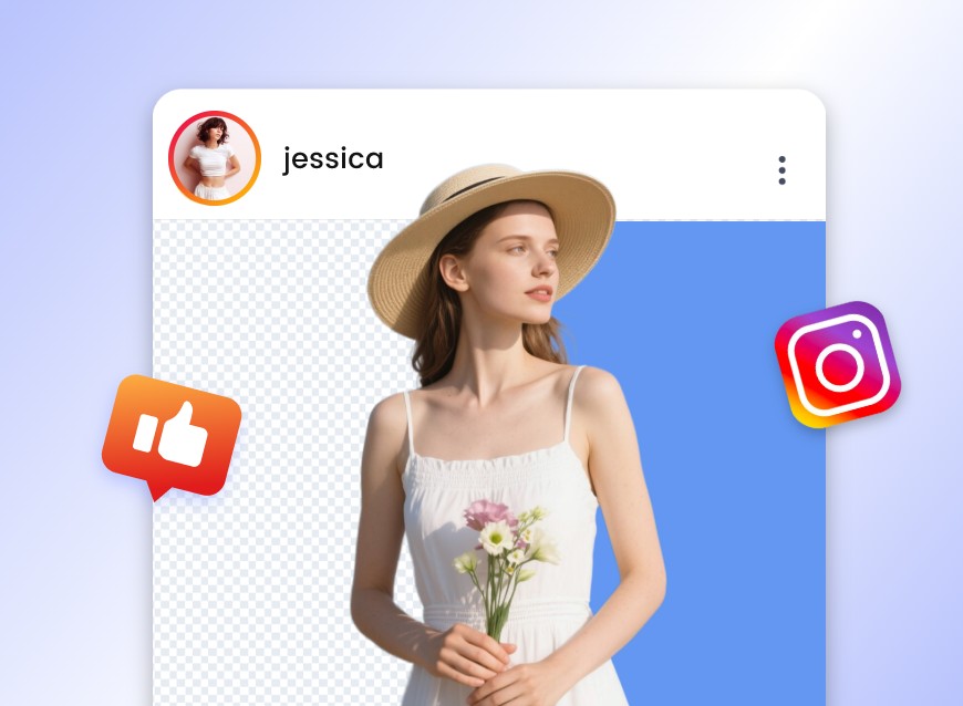 Background changer for social media featuring Instagram banner