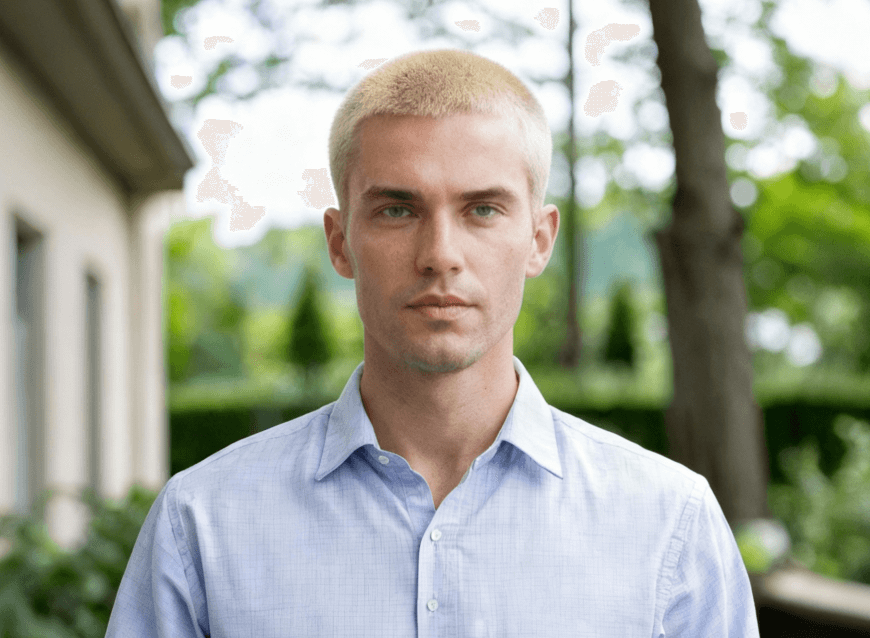 Bleach cut generated with clipfly buzz cut filter