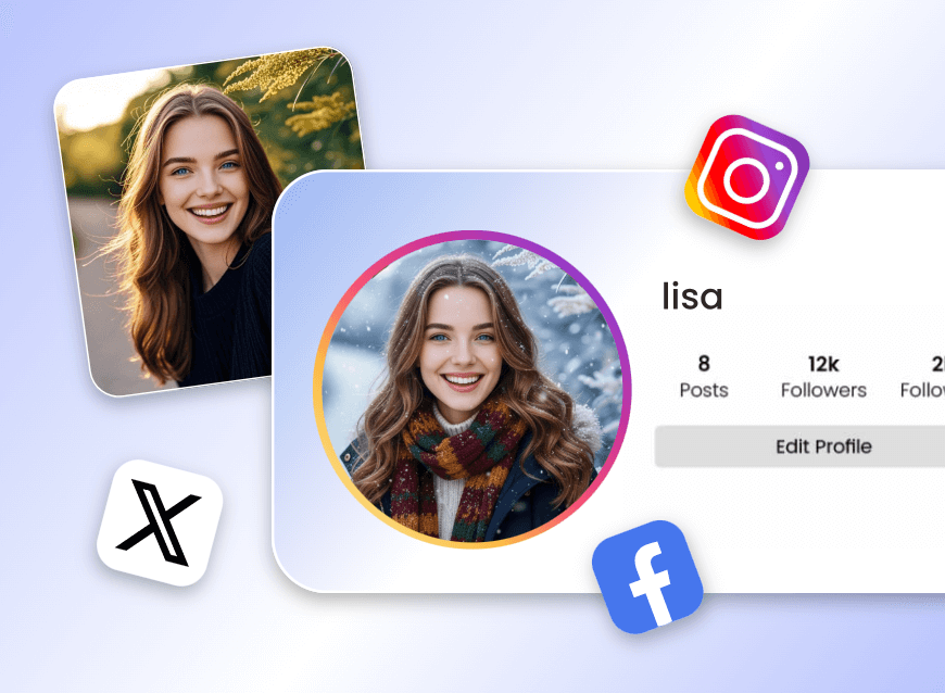 AI雪写真をSNSでシェア