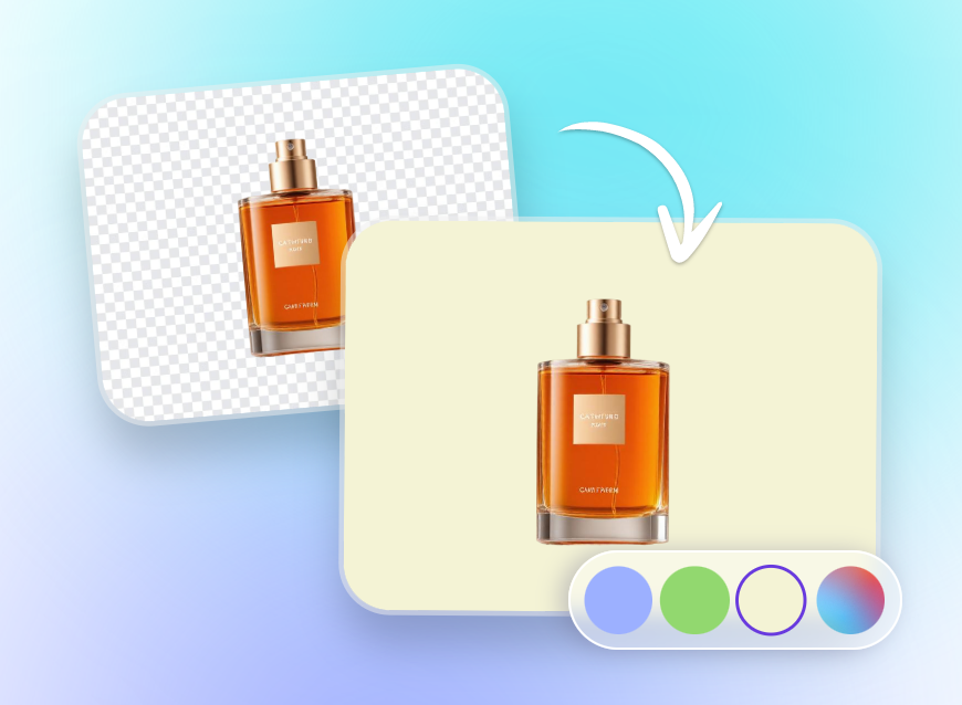 Change the background color of a transparent perfume product picture