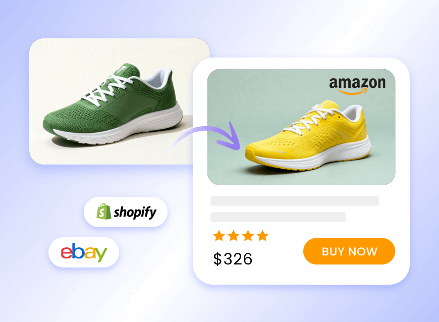 Change the color of a shoe and use it for amazon listings