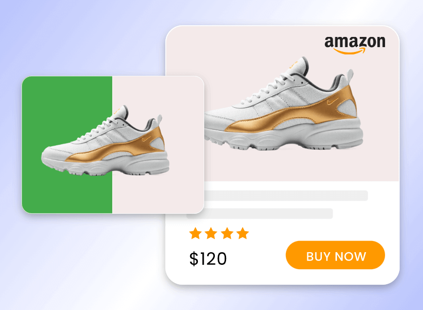 Change the green screen background of a shoe image to a solid color for e commerce display
