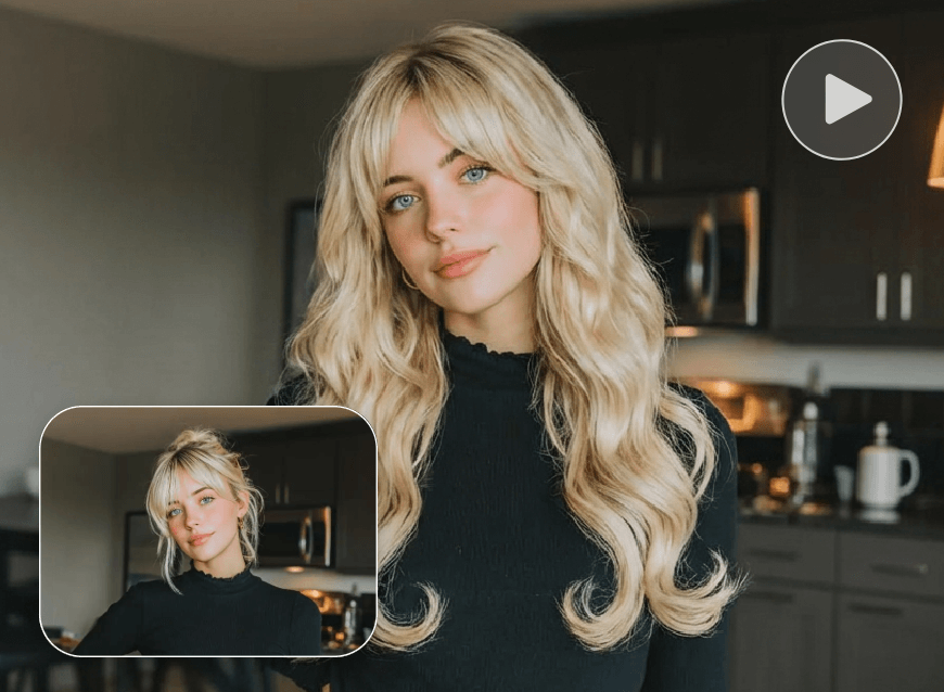 Change the hairstyle of a girl to long fishtail perm