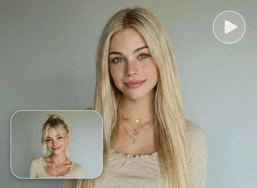 Change the hairstyle of a girl to long straight hair
