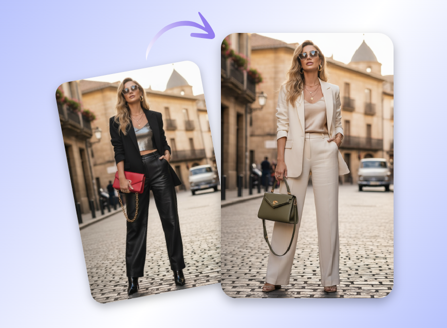 Change the outfit of a girl to a new one