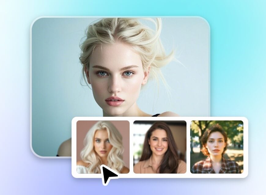 Escolha um estilo realista para gerar uma mulher com cabelos brancos