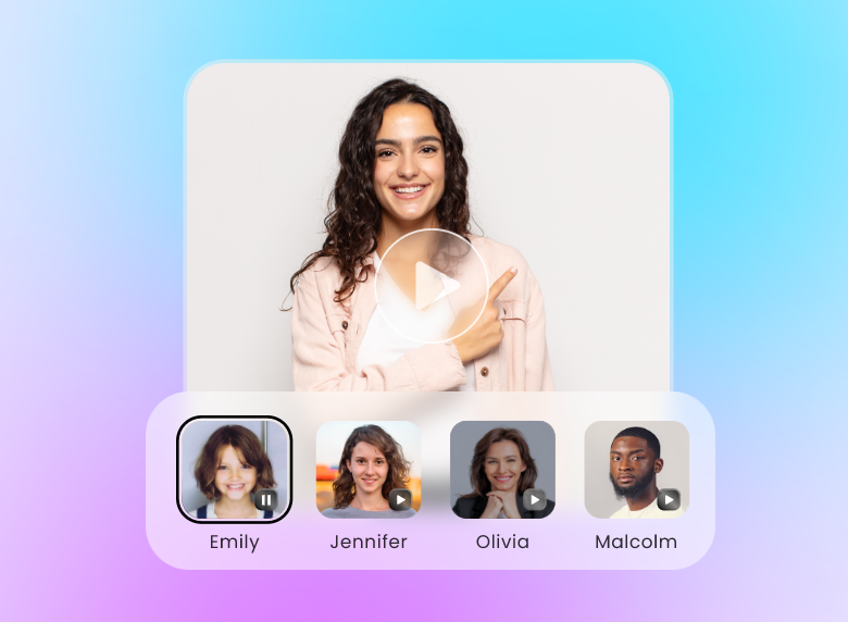 Escolha uma voz para gerar áudio de sincronização labial para seu vídeo