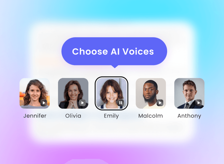Choose the desired ai voice from clipfly ai podcast generator