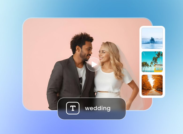 Escolha o estilo preferido e crie um vídeo de casamento a partir da fotografia carregada