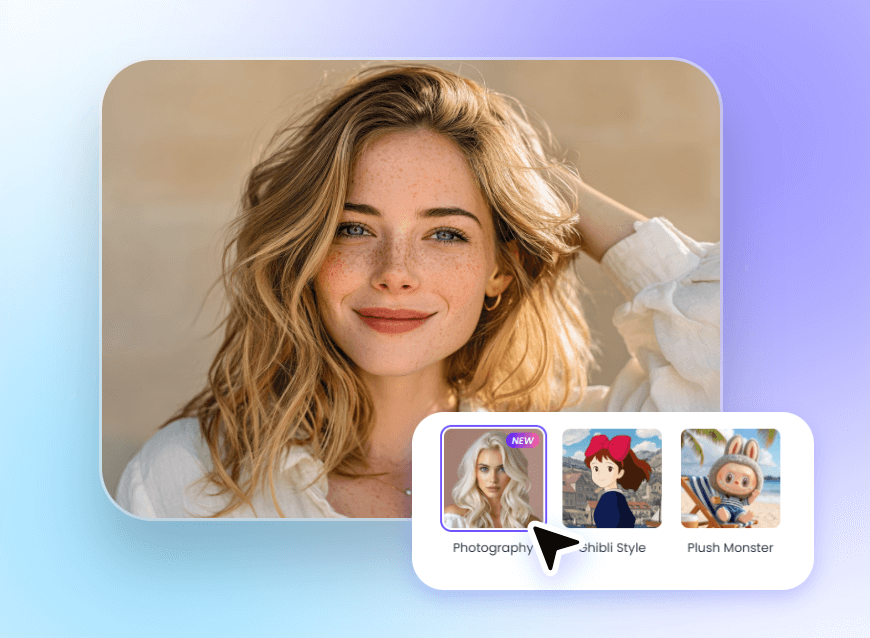 Choose the preferred style and generate your ai girl