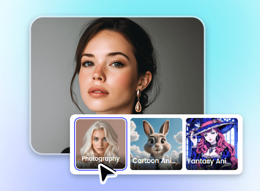 Choose the preferred style and generate your ai human from text