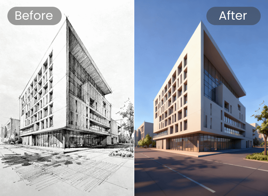 Convert a 2d architectural design into 3d