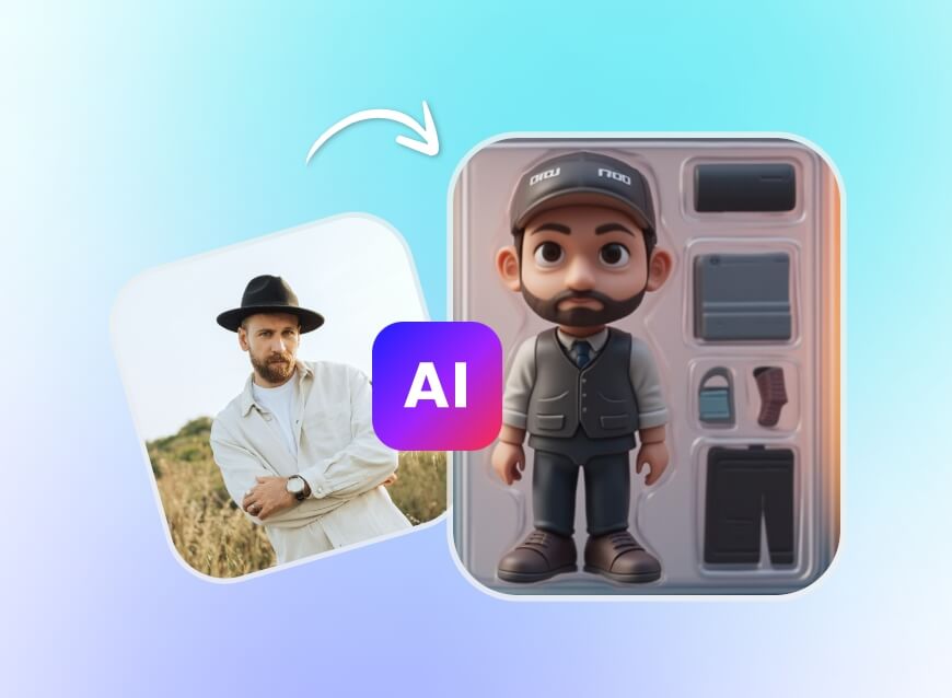 Die KI verwandelt das hochgeladene Bild automatisch in eine Actionfigur