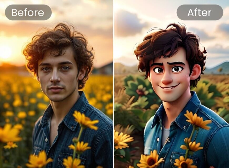 Convert a mans portrait to 3d style