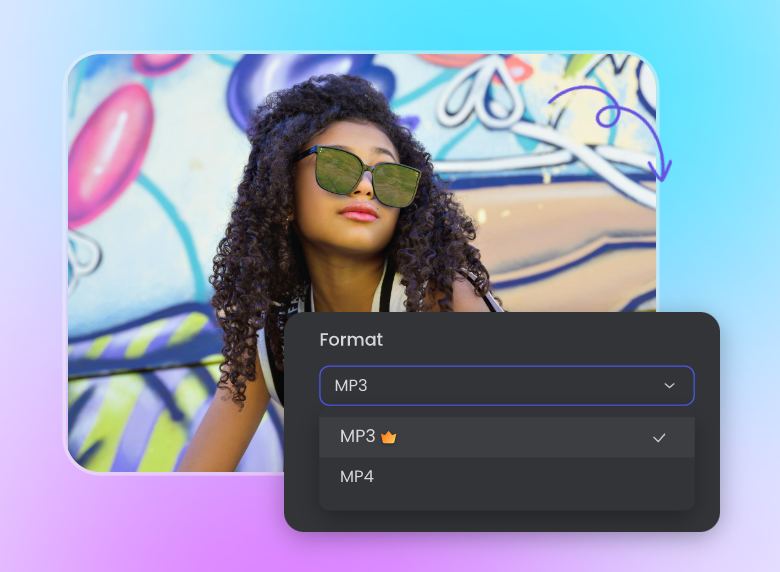 Convert a short haired cool girls mp3 file to mp4 format 2