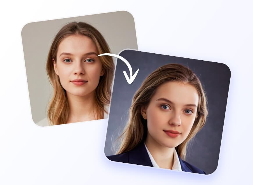 Converta uma foto de mulher em uma foto profissional