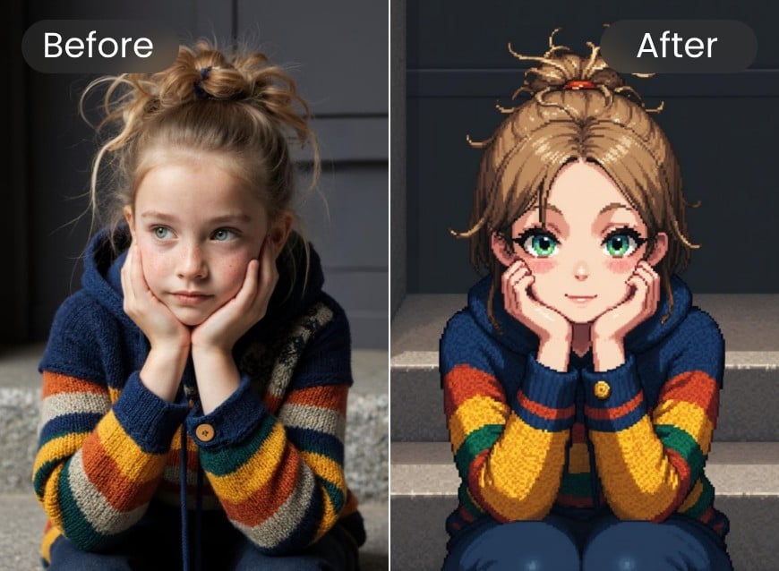 Convert an image into pixel art