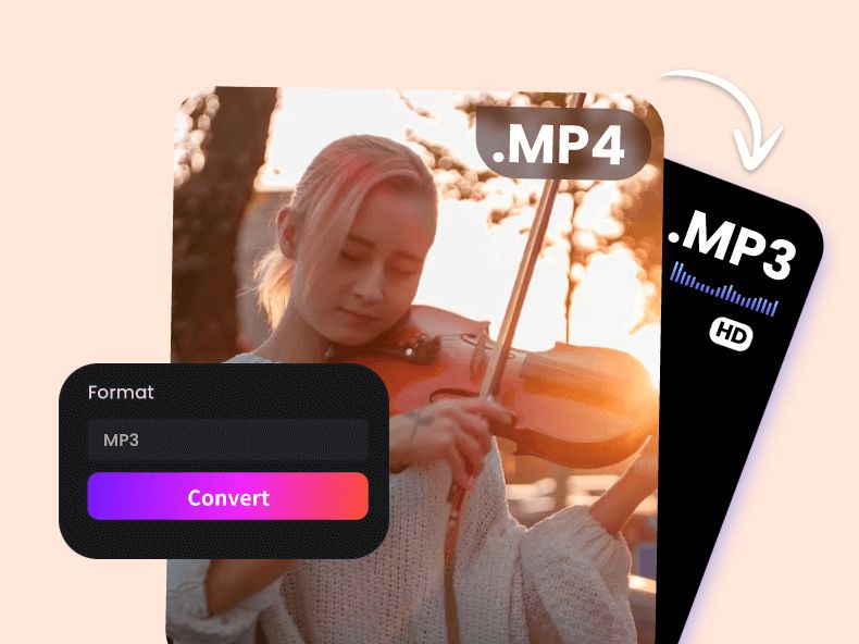 Convertir MP4 en MP3 pour une vidéo dune fille jouant du violon avec le convertisseur MP4 en MP3 de Clipfly